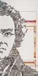 Franz Schubert (2008)<br />3' x 6'<br />pen, brush, India ink and oils on paper